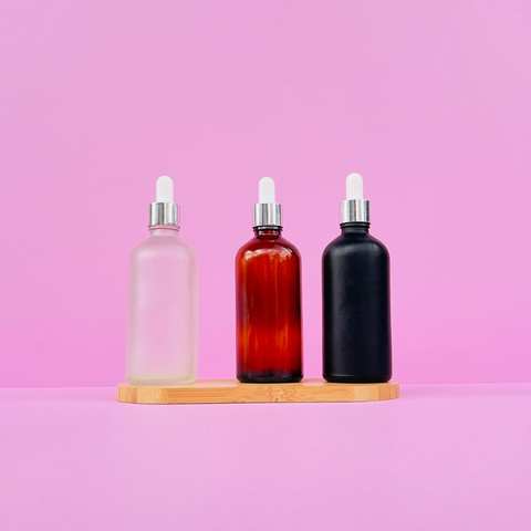 100Ml Glass Bottle With Silver White Dropper (Round)