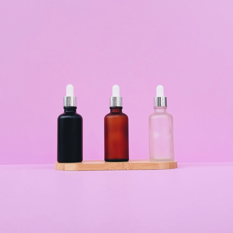 50Ml Glass Bottle With Silver White Dropper (Round)