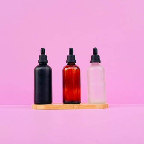 100Ml Glass Bottle With Black Smooth Tamper Proof Dropper (Round)