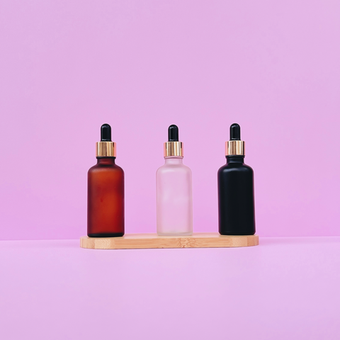 50Ml Glass Bottle With Gold Black Dropper (Flat)