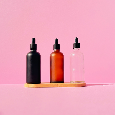 100Ml Glass Bottle With Black Smooth Dropper (Round)