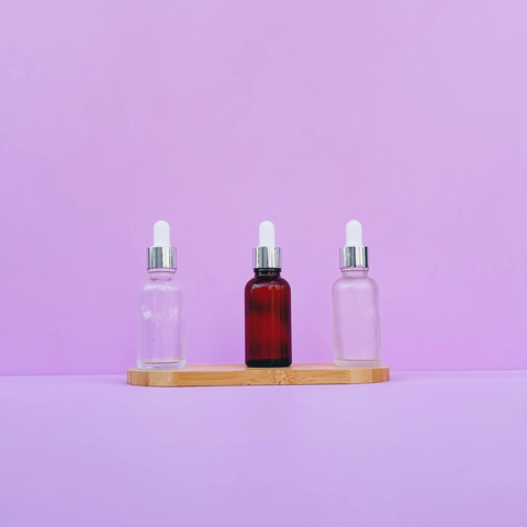 30Ml Glass Bottle With Silver White Dropper (Round)