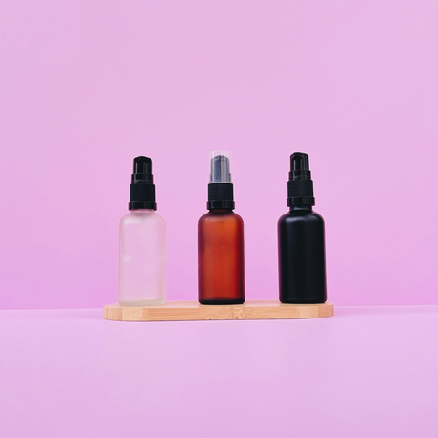 50Ml Glass Bottle With Black Treatment Pump (Round)