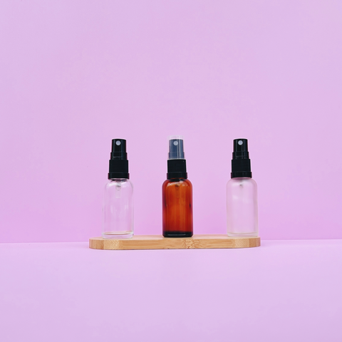 30Ml Glass Bottle With Black Mist Sprayer (Round)
