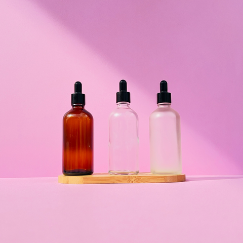 100Ml Glass Bottle With Black Smooth Dropper (Round)