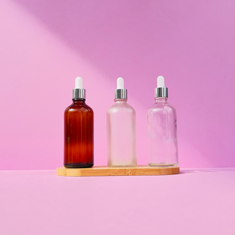 100Ml Glass Bottle With Silver White Dropper (Round)