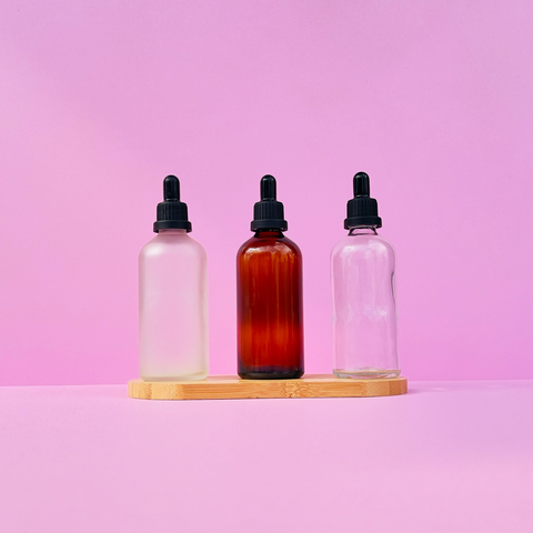 100Ml Glass Bottle With Black Smooth Tamper Proof Dropper (Round)