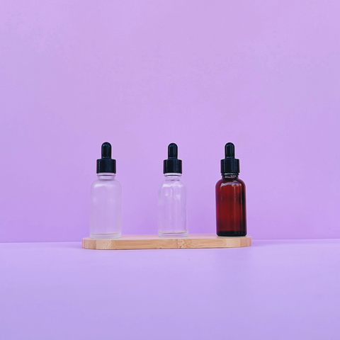 30Ml Glass Bottle With Black Smooth Dropper (Round)