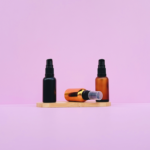 30Ml Glass Bottle With Black Treatment Pump (Round)