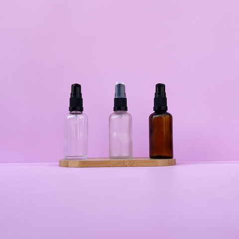 50Ml Glass Bottle With Black Treatment Pump (Round)