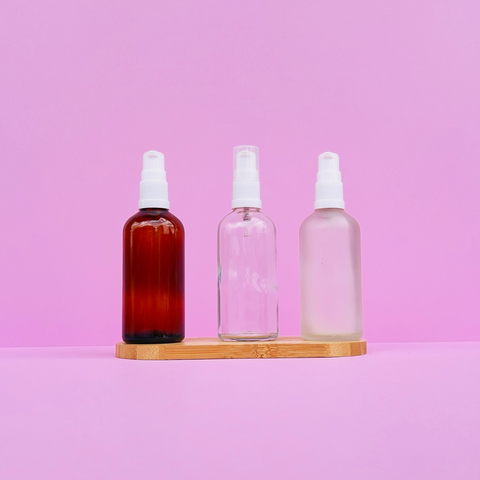 100Ml Glass Bottle With White Treatment Pump (Round)