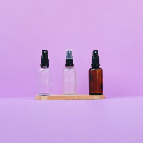 50Ml Glass Bottle With Black Mist Sprayers (Round)