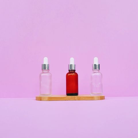 30Ml Glass Bottle With Silver White Dropper (Round)