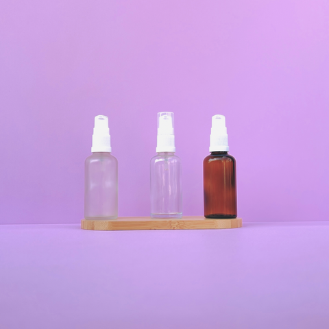 50Ml Glass Bottle With White Treatment Pump (Round)