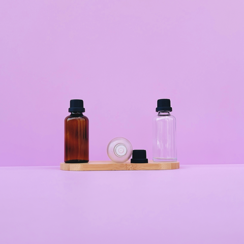 50Ml Glass Bottle With Black Tamper Proof Cap + Insert (Round)