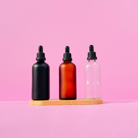 100Ml Glass Bottle With Black Tamper Proof Dropper (Round)
