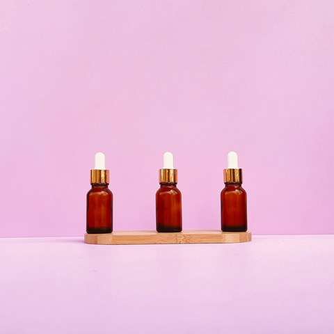 15Ml Glass Bottle With Gold White Dropper (Round)
