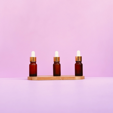 10Ml Glass Bottle With Gold White Dropper (Round)
