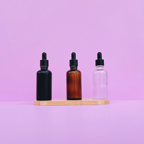 50Ml Glass Bottle With Black Smooth Tamper Proof Dropper (Round)