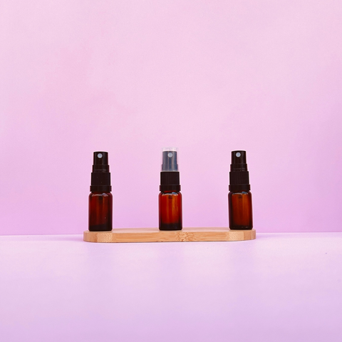 10Ml Glass Bottle With Black Mist Sprayer (Round)