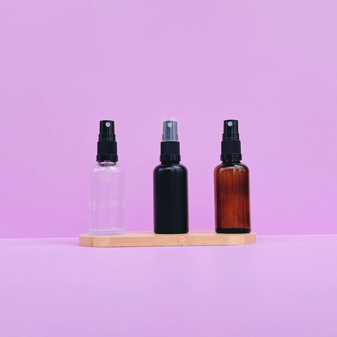 50Ml Glass Bottle With Black Mist Sprayers (Round)